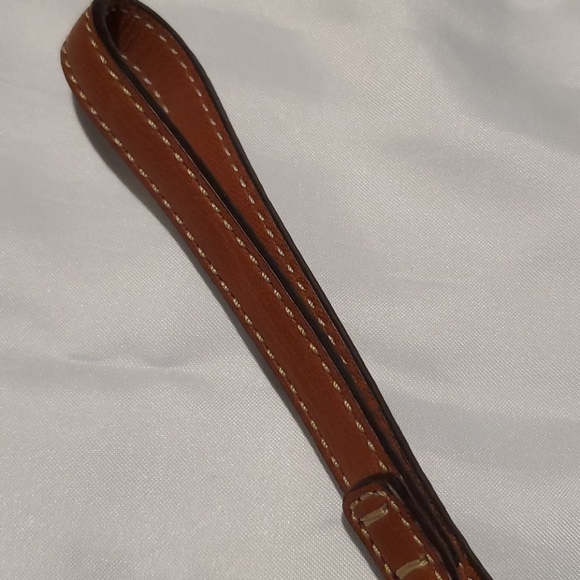 Small Tan Coach Wristlet Strap w/ Light Tan Stitch - Picture 4 of 5